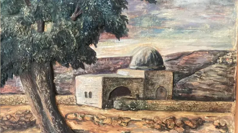 Rare Original  Jerusalem Stone & Oil Painting by Joseph Manobla image indicator(5)