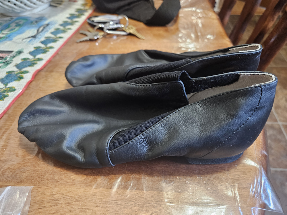 Black Leather Dance Shoes Size 7 - photo 3