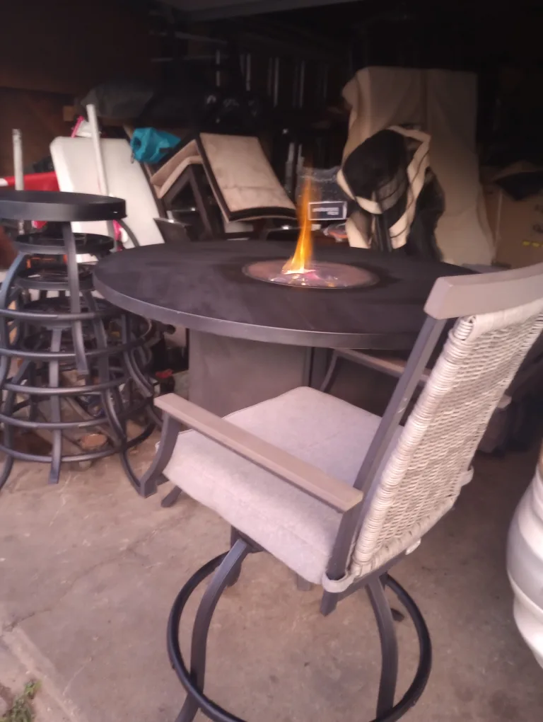 Outdoor Dining Table with Fire Pit & 6 Chairs image indicator(9)