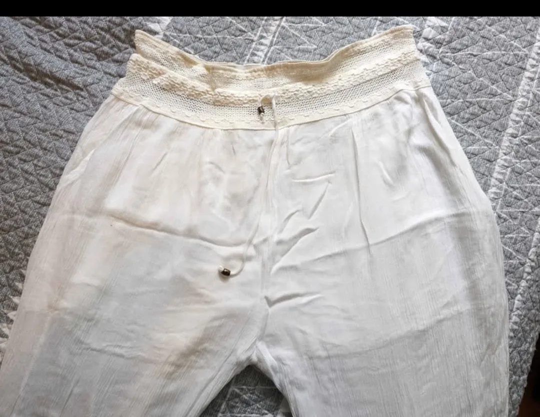 Linen & Lace flare leg summer pants ~ Petunia image indicator(2)