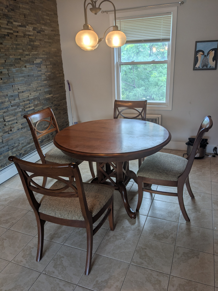 Wooden Round Dining Table with 4 Chairs