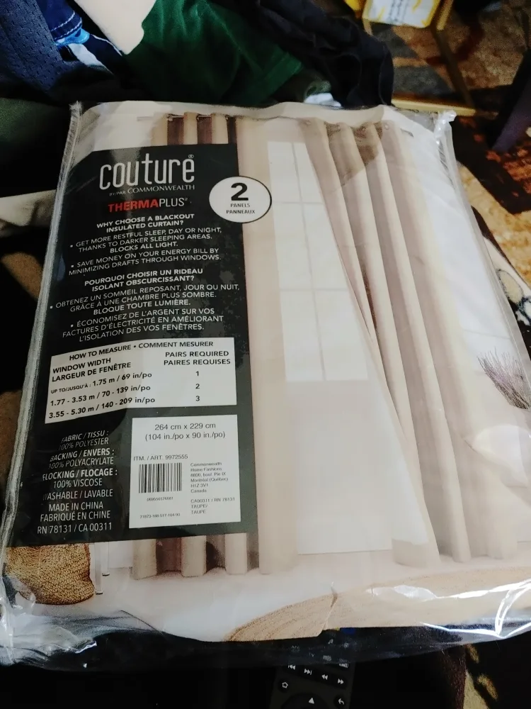 Couture ThermaPlus Blackout Window Panel - Pebble, Set of 2 thumbnail