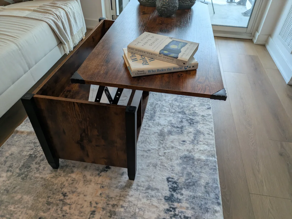 Lift Top Coffee Table - Dark Brown thumbnail