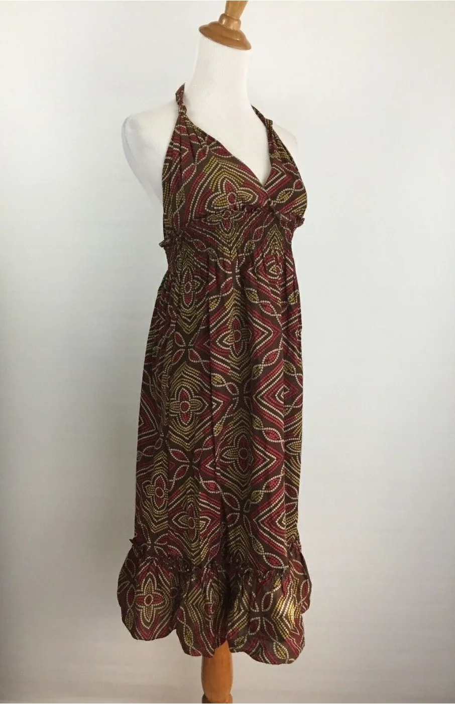 BCBG MAXAZARIA Multi Color Print Sundress - Size: Small thumbnail