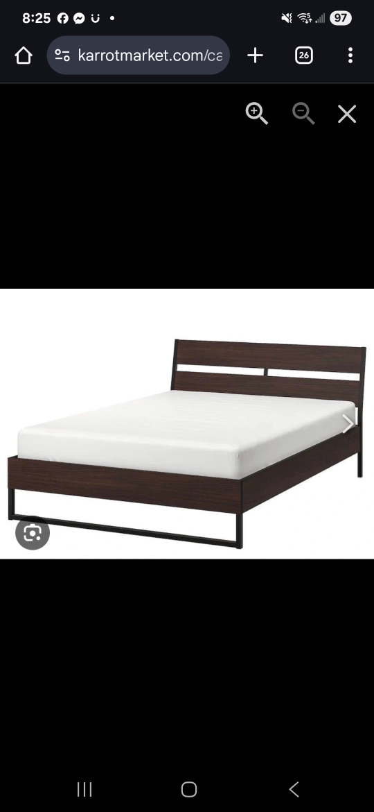 IKEA Trysil Queen Bed Frame - Dark Brown