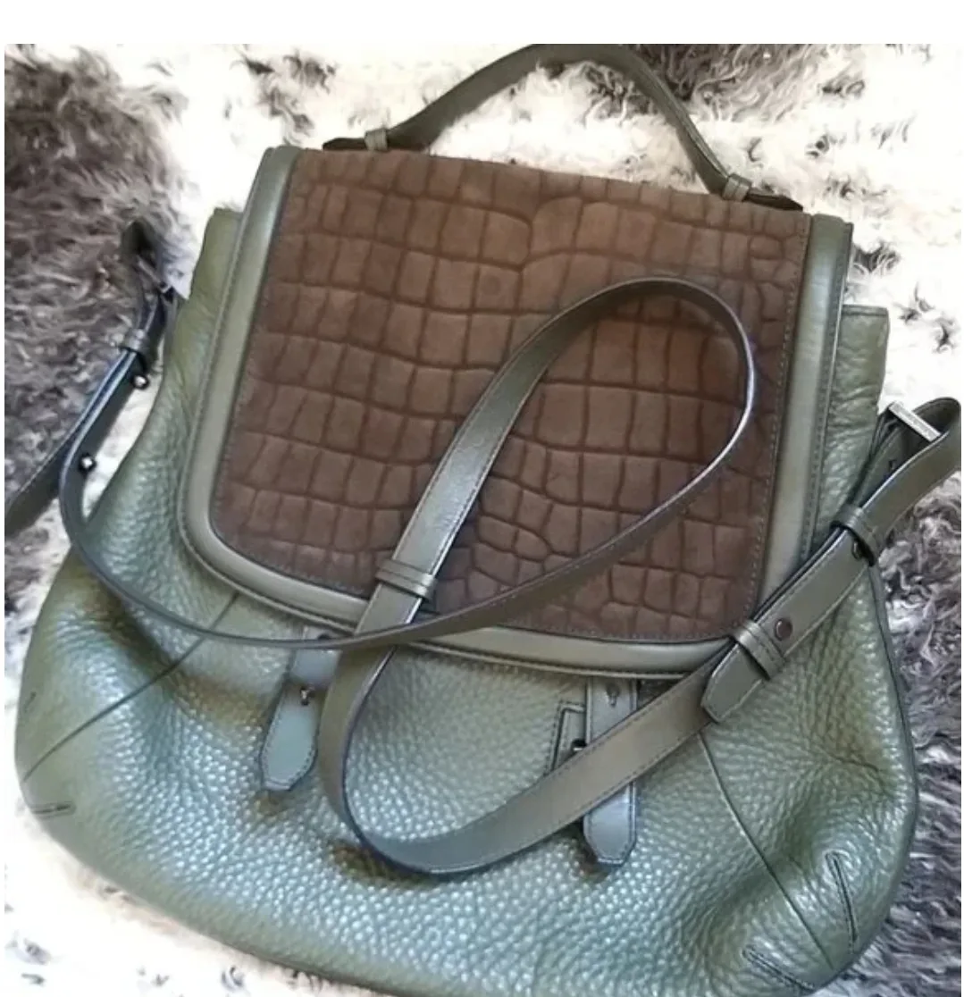 Mackage Olive Green Leather Satchel image indicator(2)