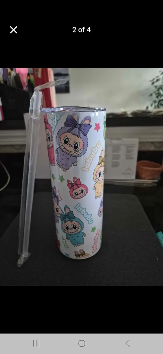Labubu Tumbler with Straw, New thumbnail