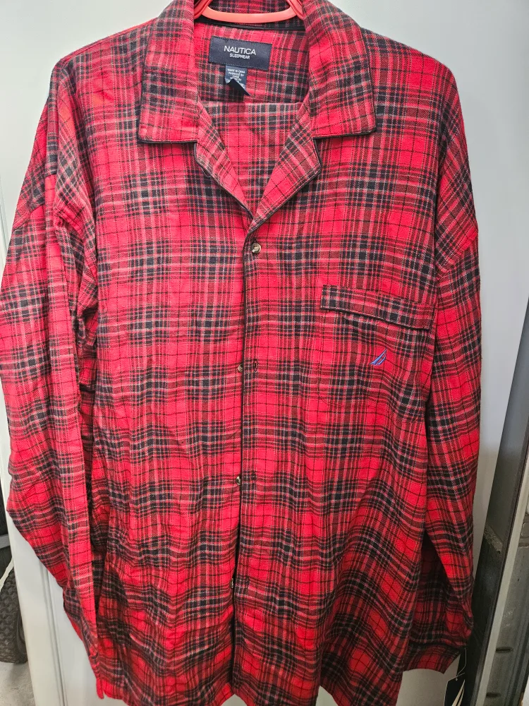 Nautica Red Plaid Pajama Set - XL thumbnail
