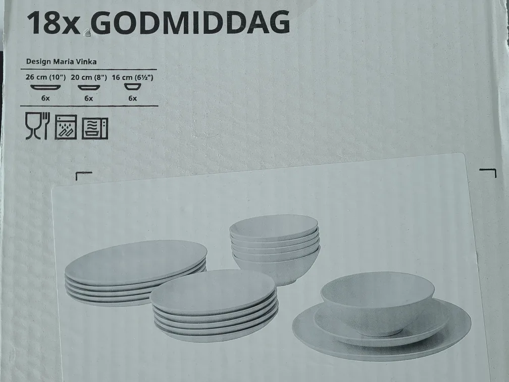 IKEA GODMIDDAG 18-Piece Dinnerware Set - BNIB image indicator(2)