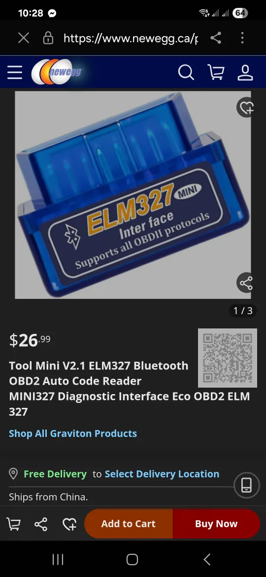 ELM327 Mini Bluetooth OBD2 Auto Code Reader - New thumbnail
