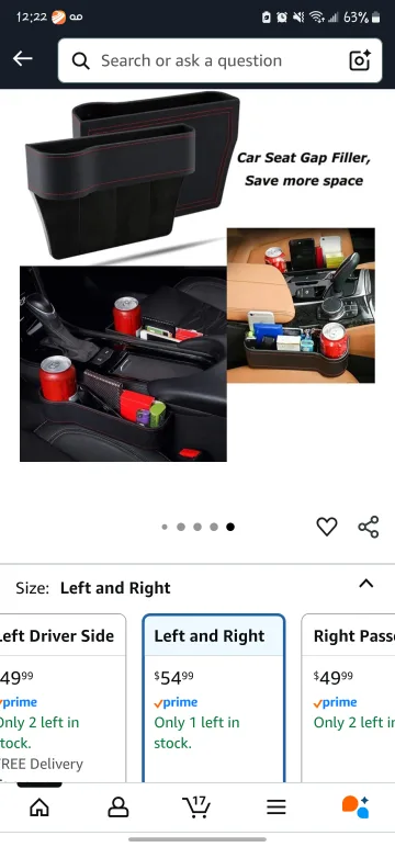 Car Seat Gap Filler Organizer - Left and Right thumbnail