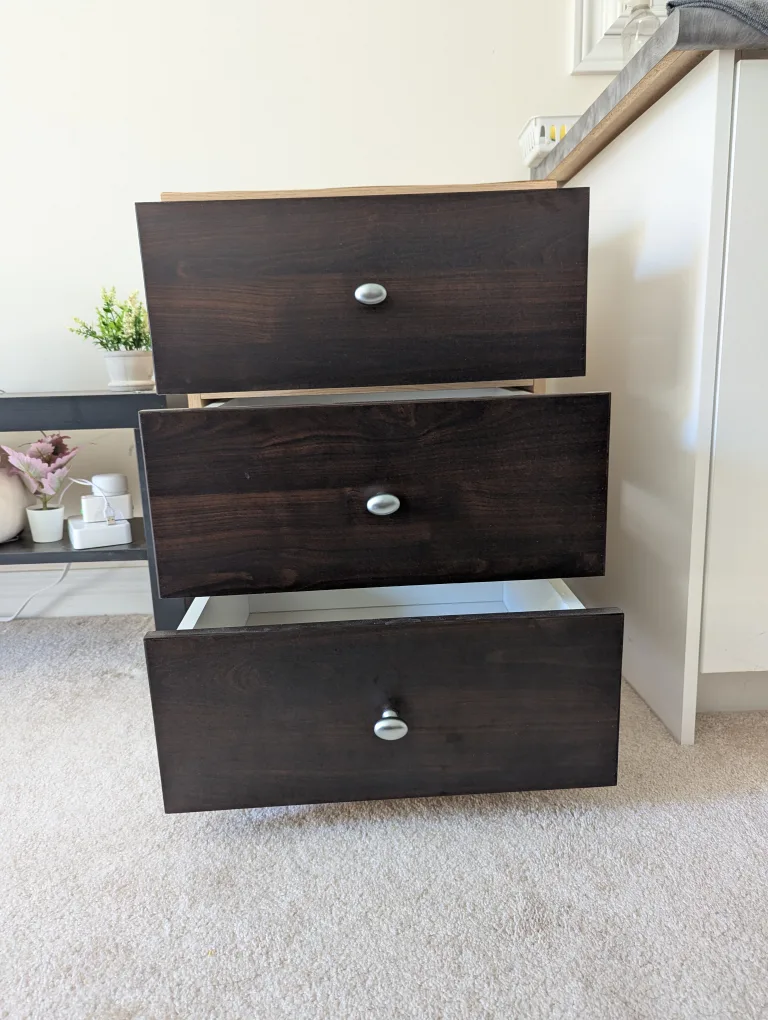 3-Drawer Hardwood Nightstand / Side table thumbnail