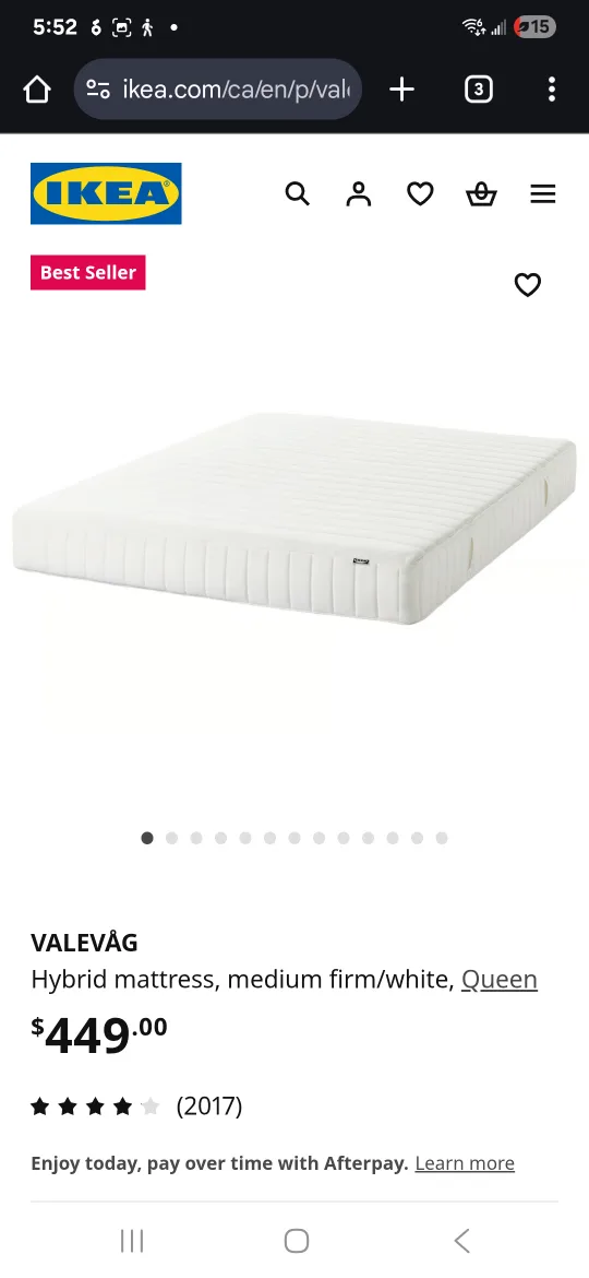 VALEVÅG Mattress - Queen Medium Firm *rip under mattress* image indicator(2)