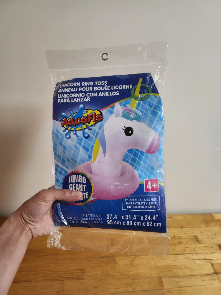 Unicorn Ring Toss Jumbo Inflatable Pool Toy thumbnail