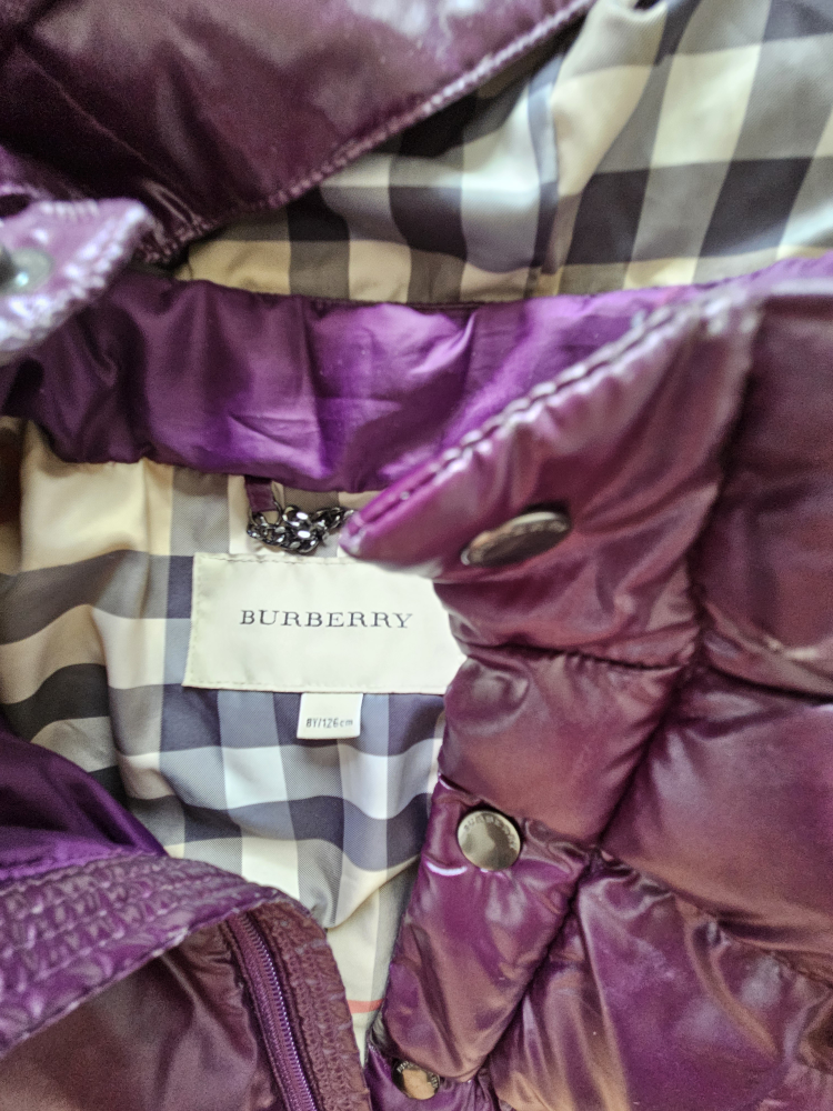 Burberry Kids Purple Puffer Jacket Size 8Y - photo 2