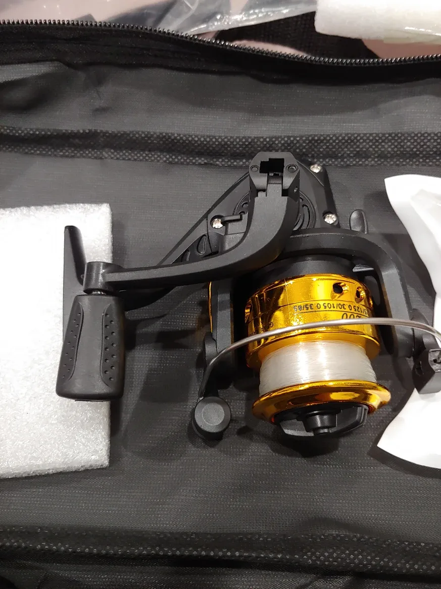 Fishing Rod Glass Fiber w Reel with Lures Combo w Carrying Bag image indicator(5)