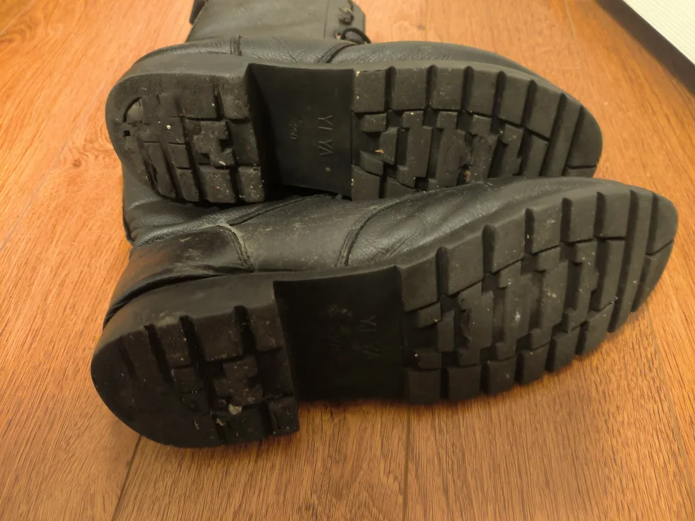 Black Leather Lace-Up Ankle Boots image indicator(2)