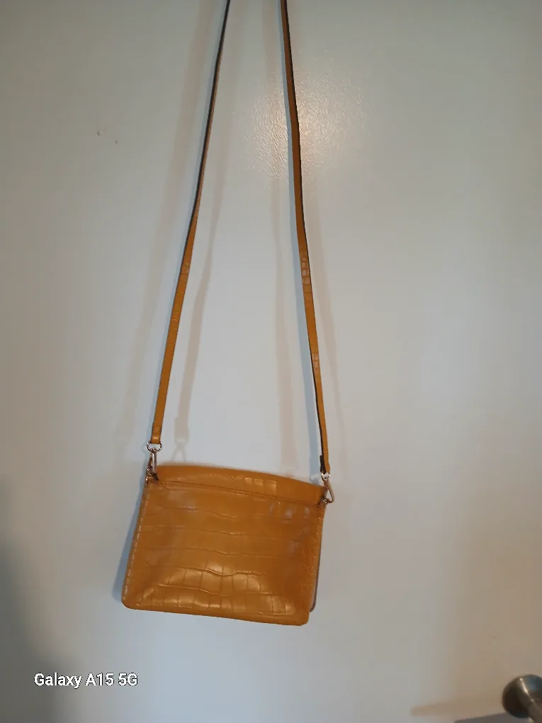 Yellow Crocodile Pattern Crossbody Bag thumbnail