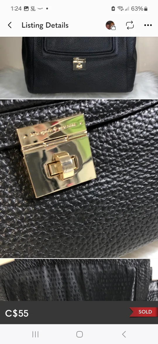 Kate Spade Black Leather Handbag ,soft leather  . image indicator(7)