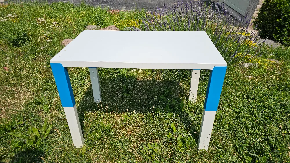 Ikea White & Blue Accent Table thumbnail