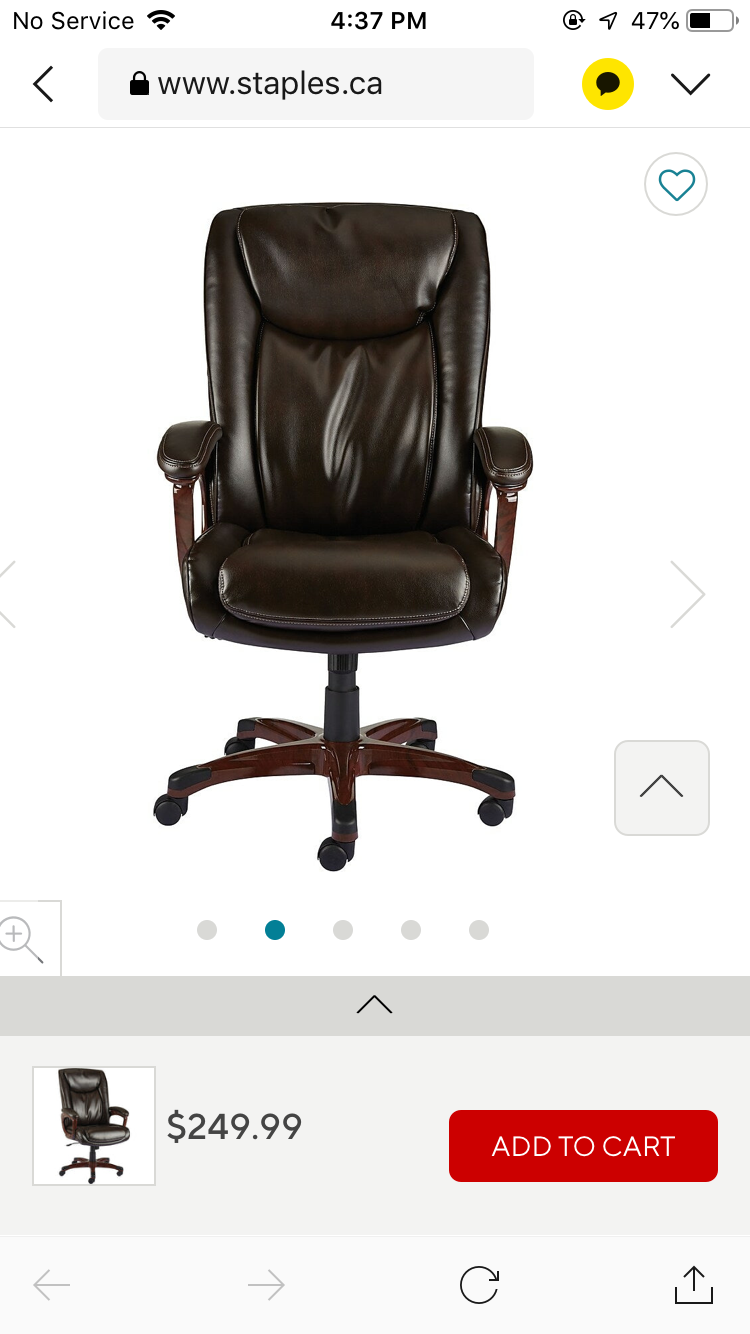 Staples Black Leather Office Chair