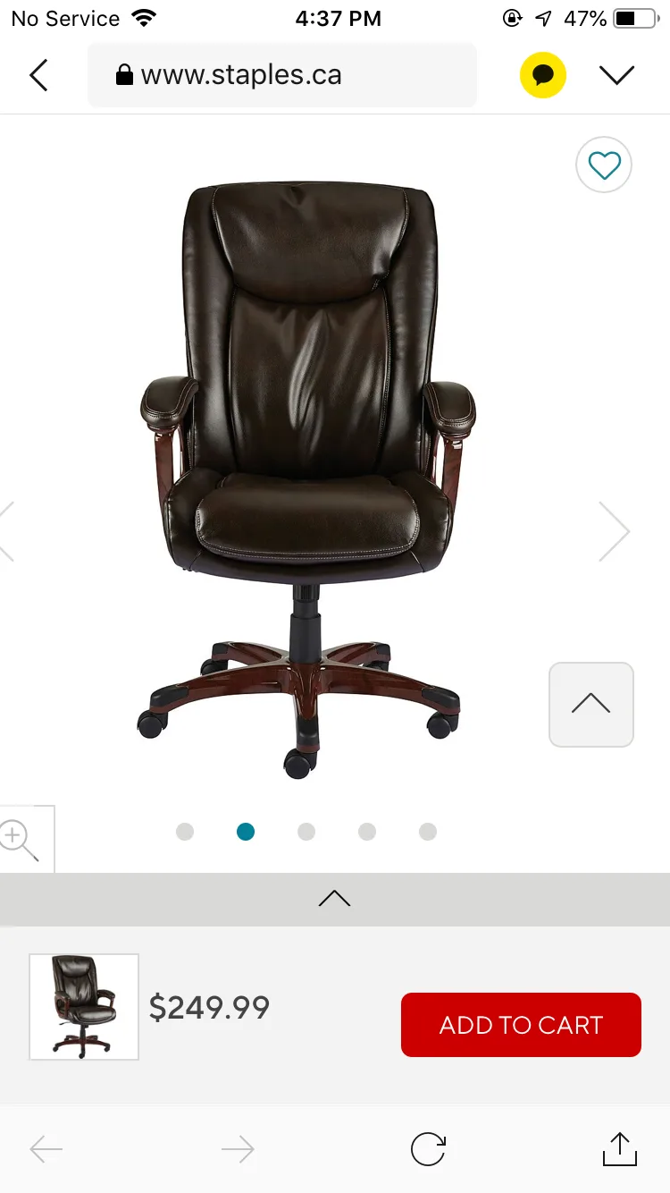 Staples Black Leather Office Chair thumbnail