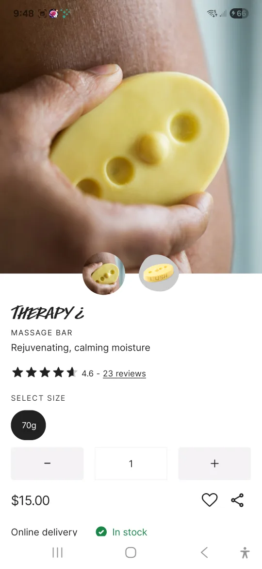 Lush Therapy Massage Bar - 70g thumbnail