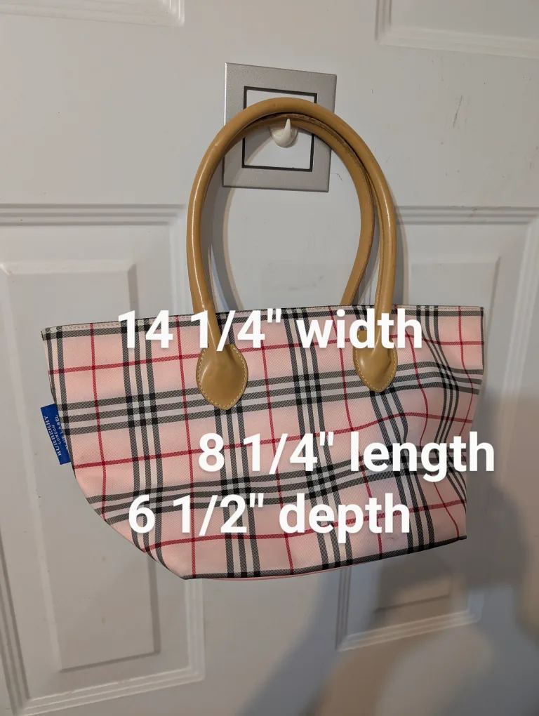 Burberry Blue Label Pink Plaid Tote Bag thumbnail