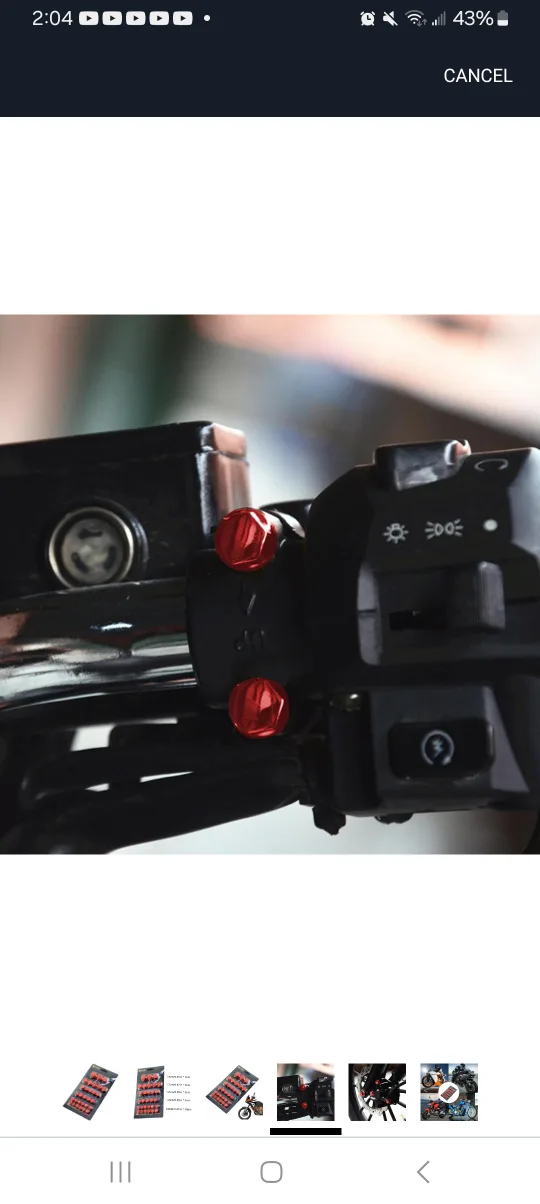 Red Motorcycle Nut Bolt Screw Cap Cover Set image indicator(2)