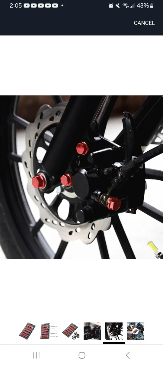 Red Motorcycle Nut Bolt Screw Cap Cover Set image indicator(3)