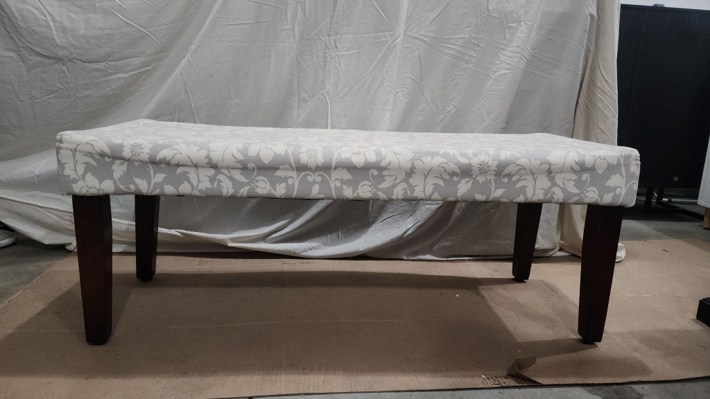 Floral Patterned Ottoman Bench