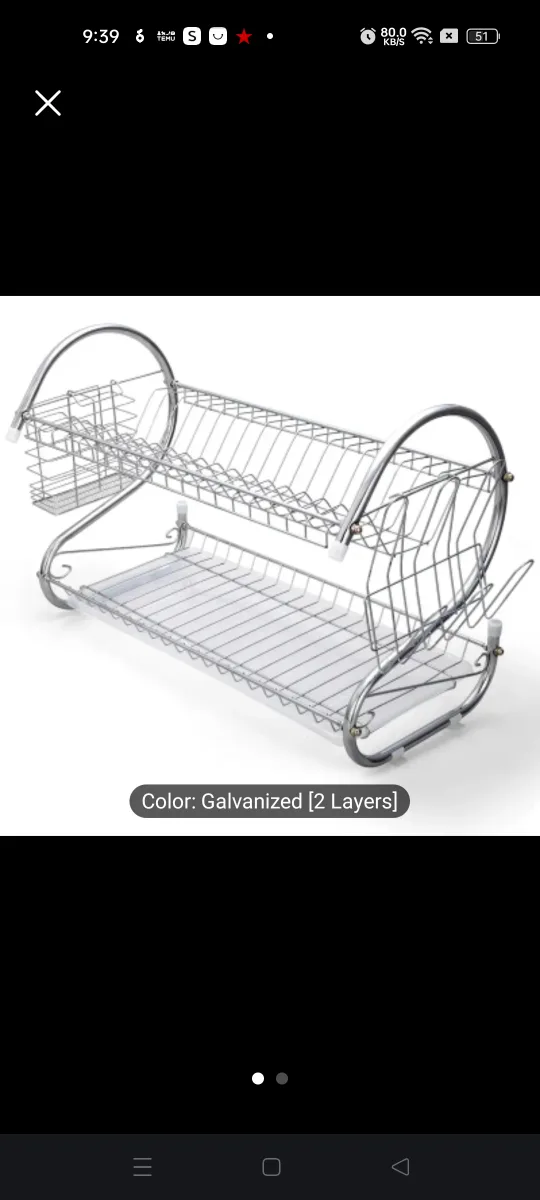 Galvanized 2-Layer Dish Rack 🧡🧡 thumbnail