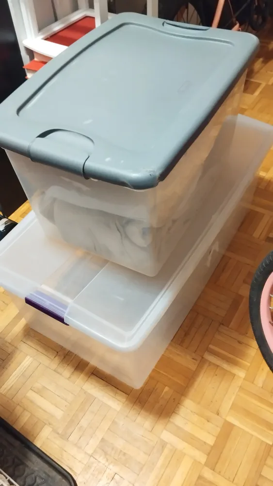 Clear Plastic Storage Bin with Lid thumbnail