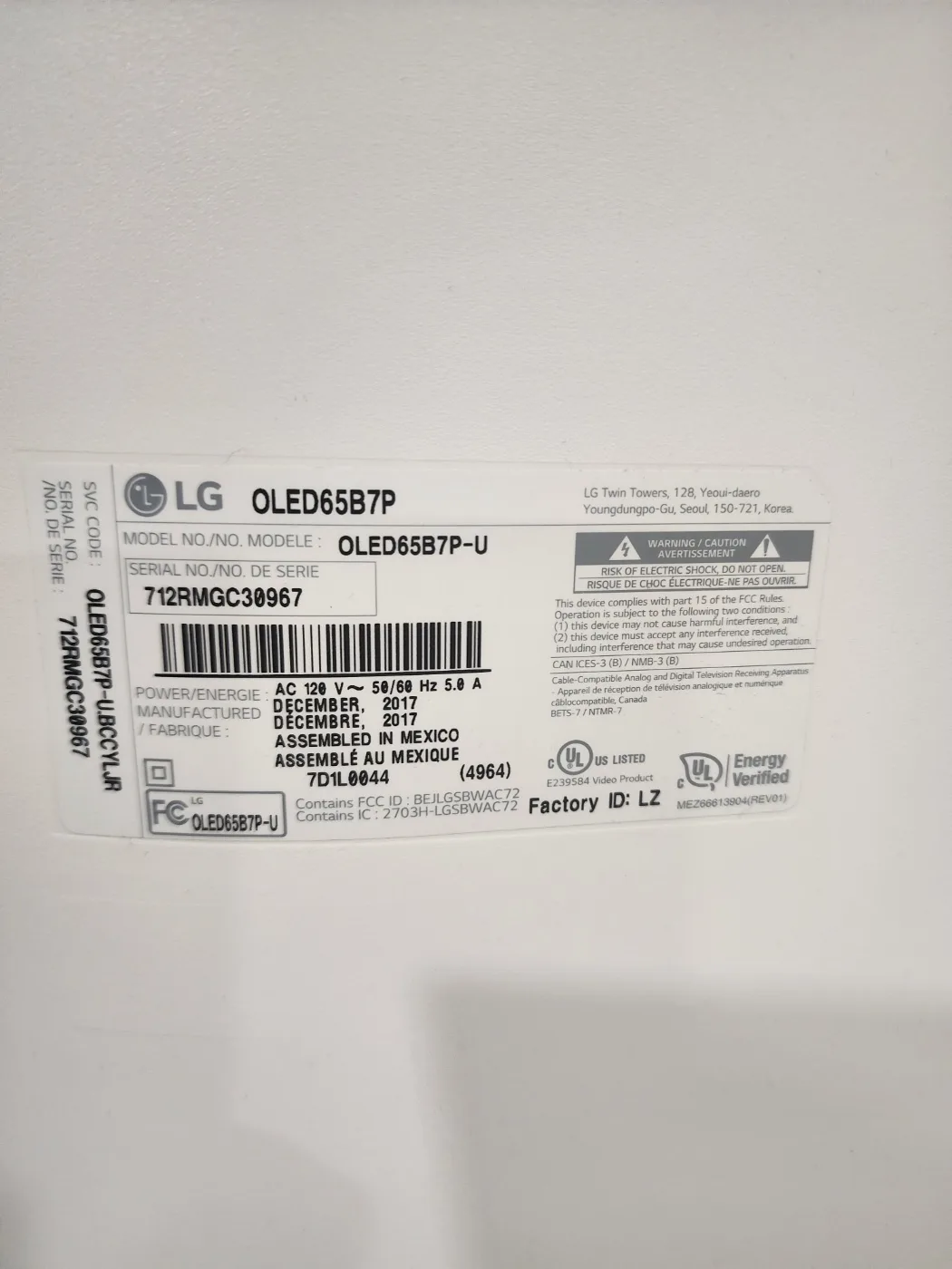 LG OLED65B7P-U 65” 4K OLED TV – Gaming Setup w/ Rolling Stand image indicator(4)