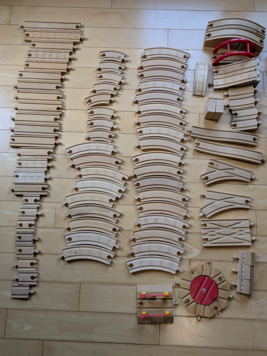 Wooden Train Track Set with Trains & Accessories image indicator(2)