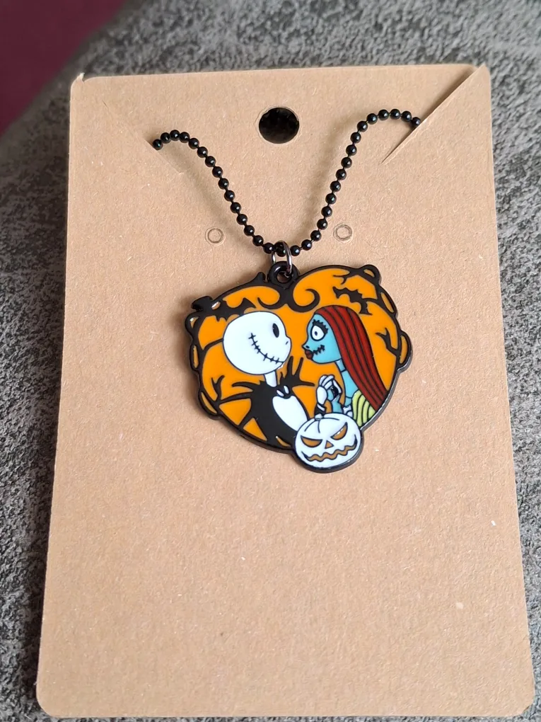 Nightmare Before Christmas Jack & Sally Necklace thumbnail