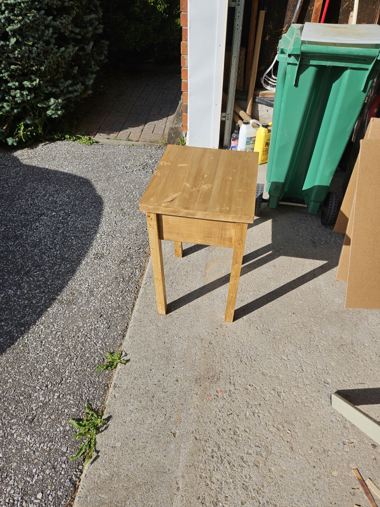 Wooden Side Table with Drawer - photo 2