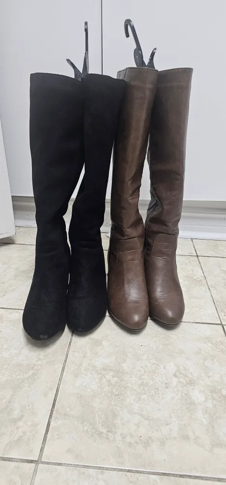 Two pairs of knee-high boots thumbnail