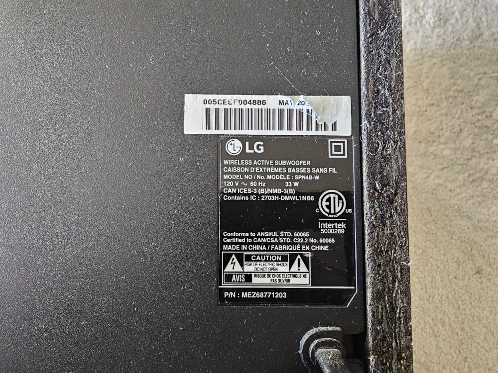 LG SN4 300-Watt 2.1 Sound Bar + Wireless Subwoofer - Black image indicator(4)