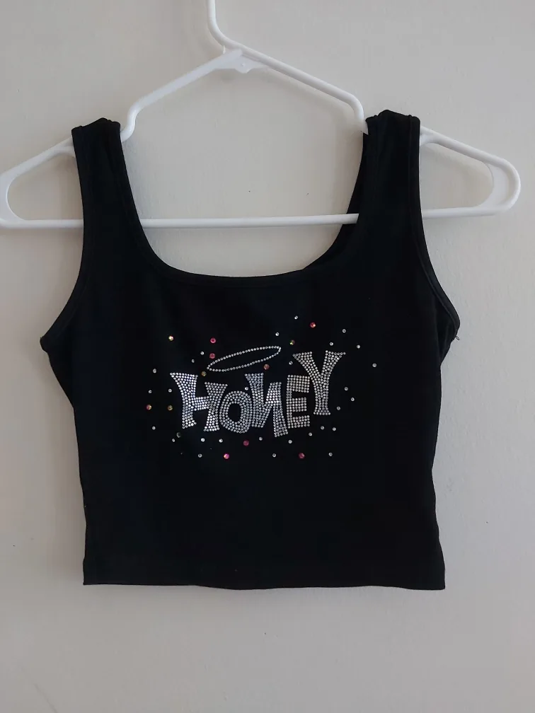 Black Tank Top with 'Honey' Design thumbnail