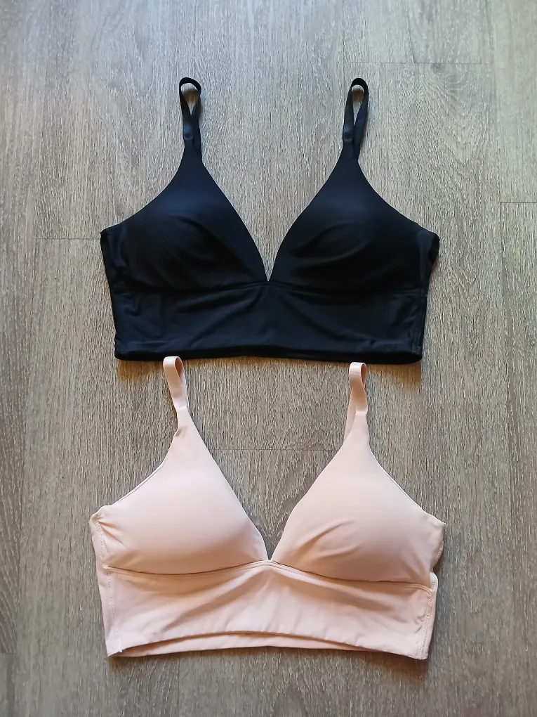 2 Pepper Size Large Bras - Black & Light Pink thumbnail