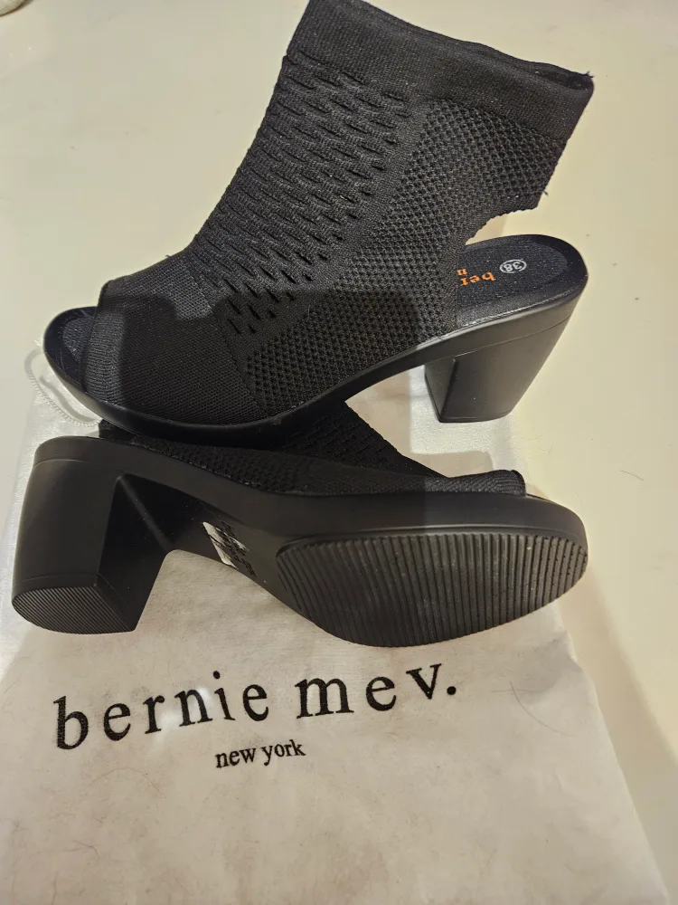 Bernie Mev New York Black Open Toe Booties - Size 38 thumbnail
