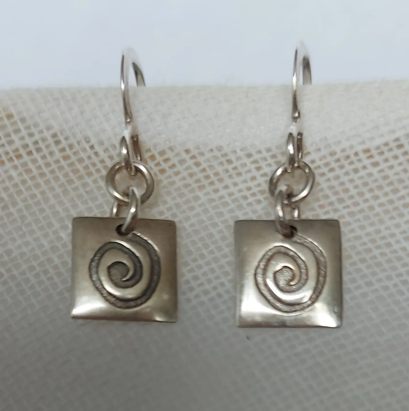 Silver Spiral Dangle Earrings thumbnail