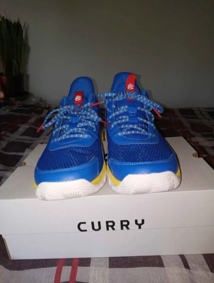 Curry Brand Basketball Shoes - Blue and Yellow thumbnail