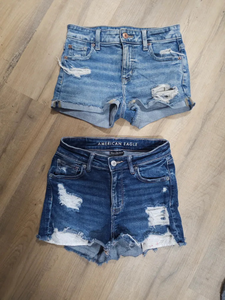 American Eagle Distressed Denim Shorts - Size 0 thumbnail