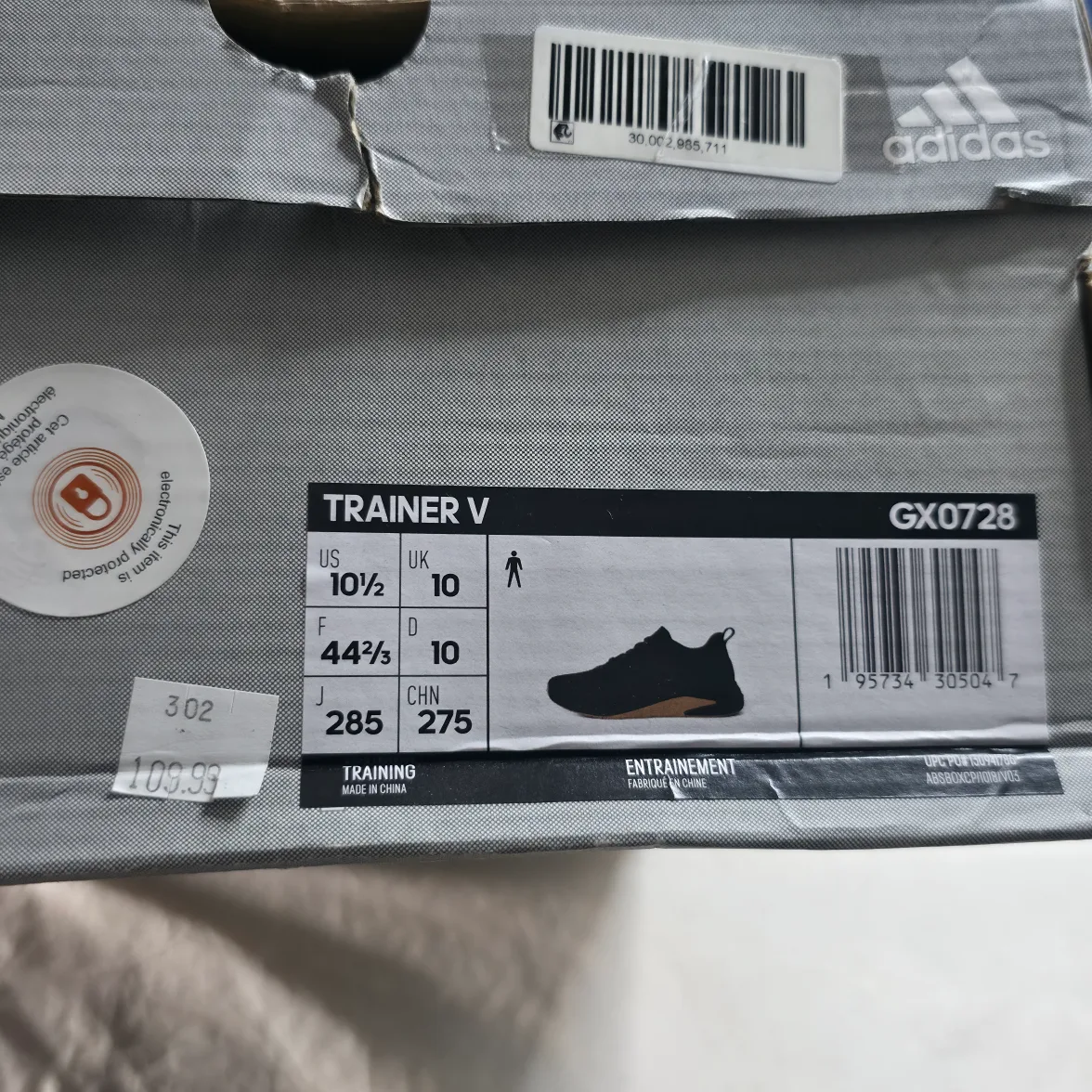 Adidas Trainer V Black, US Size 10.5 thumbnail