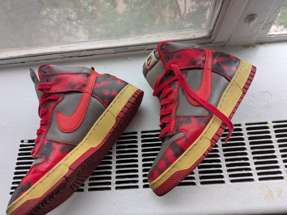 Nike Dunk High Red/Gray Sneakers - photo 2