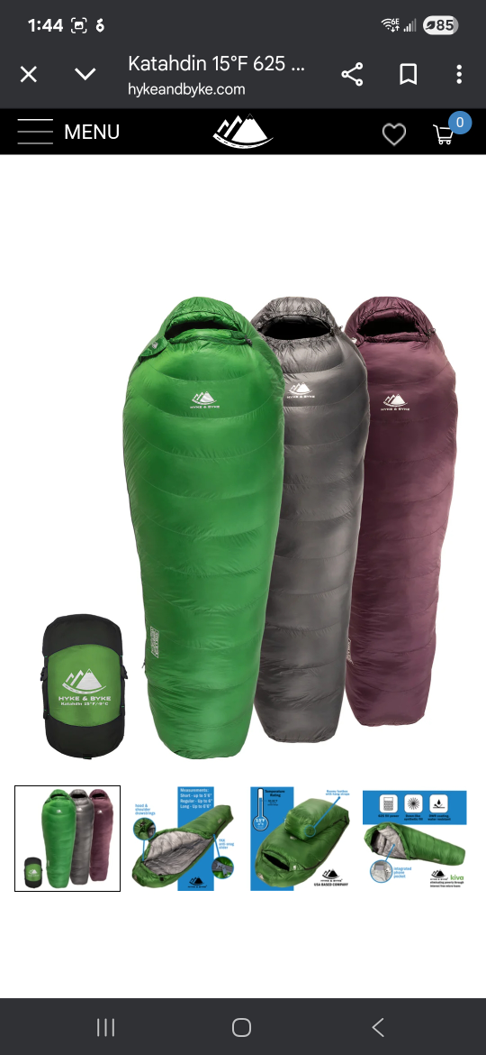 Hyke & Byke Katadhin -9°C Sleeping Bag