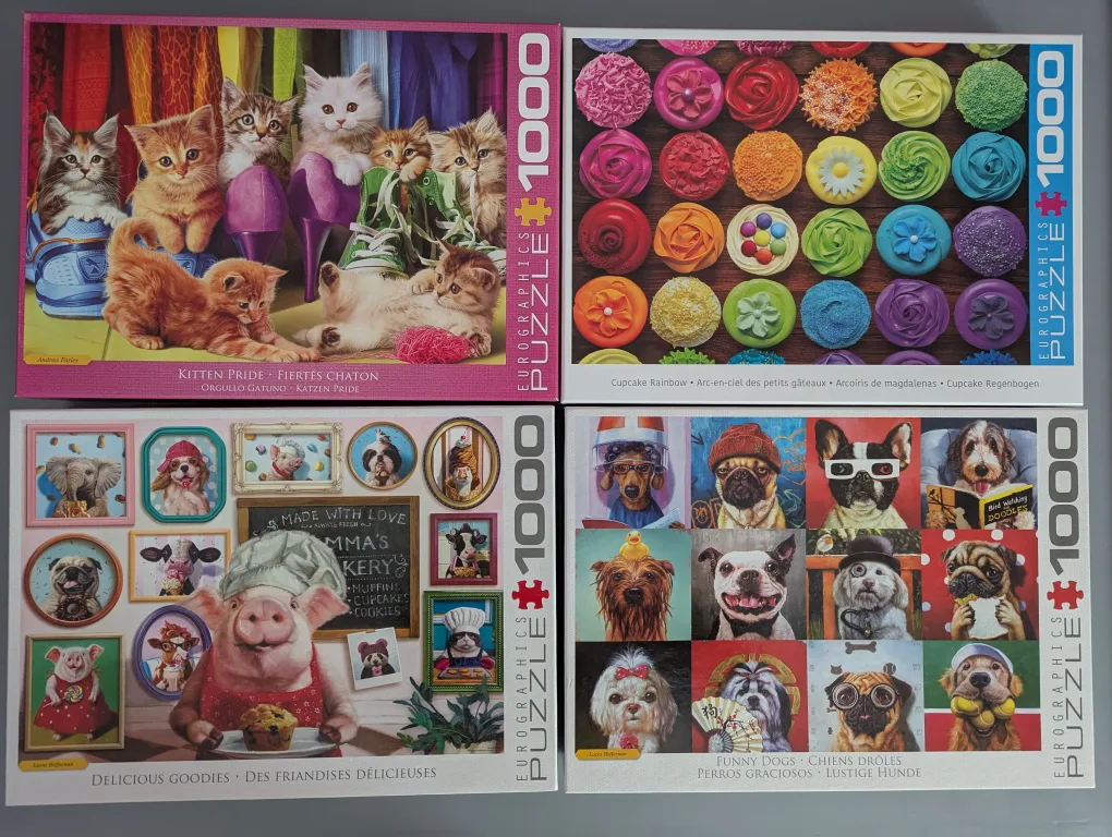 Set of 4 Eurographics 1000 Piece Puzzles - Kittens, Dogs 🇨🇦 thumbnail