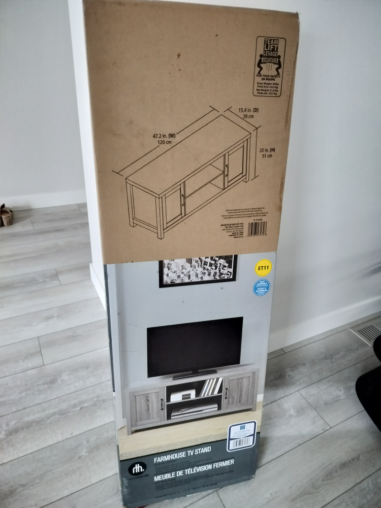 Home Trends Farmhouse TV Stand - New in Box!